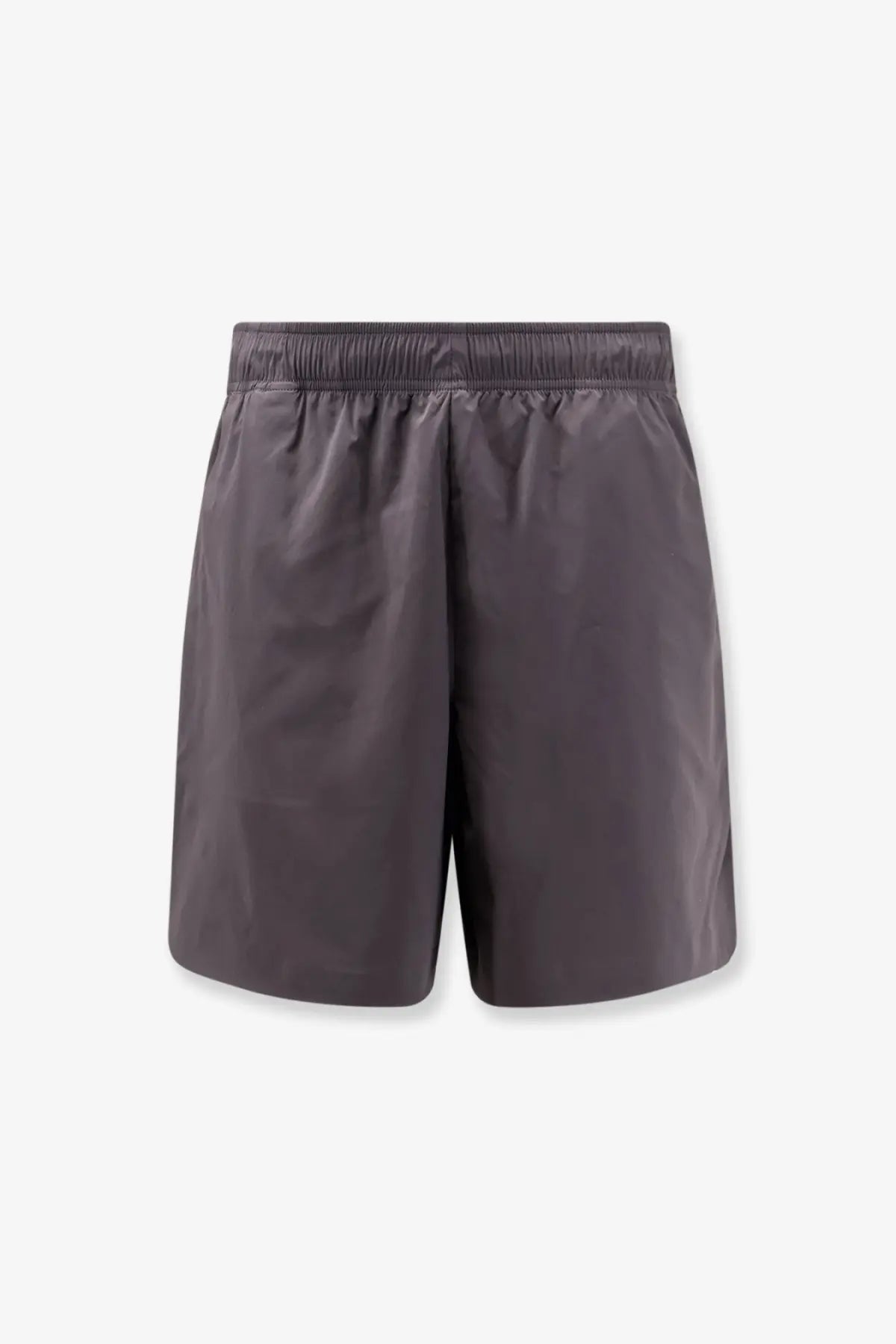 Stone island men’s nylon bermuda shorts in dark gray with lightweight fabric and elastic waistband for comfort