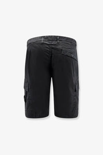 Stone island men organic cotton black cargo shorts with multiple pockets and durable fabric finish