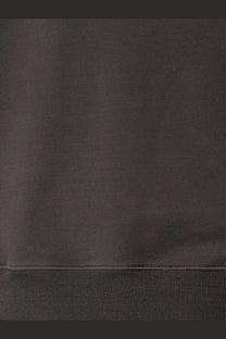 Dark gray ribbed knit hem detail of stone island men’s organic cotton sweatshirt in grey