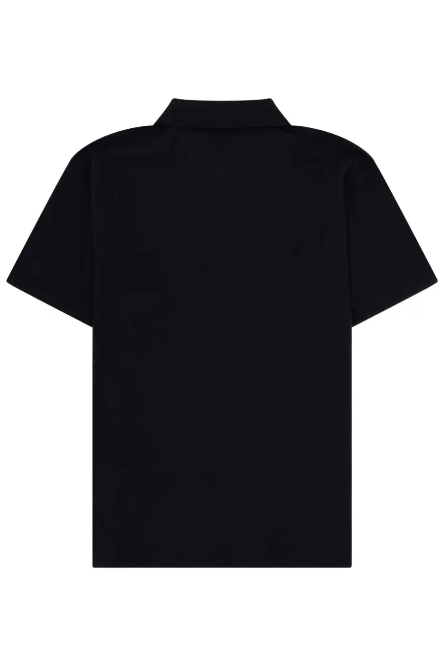 Stone island men’s black short-sleeved polo shirt with classic collar minimalist design for casual wear