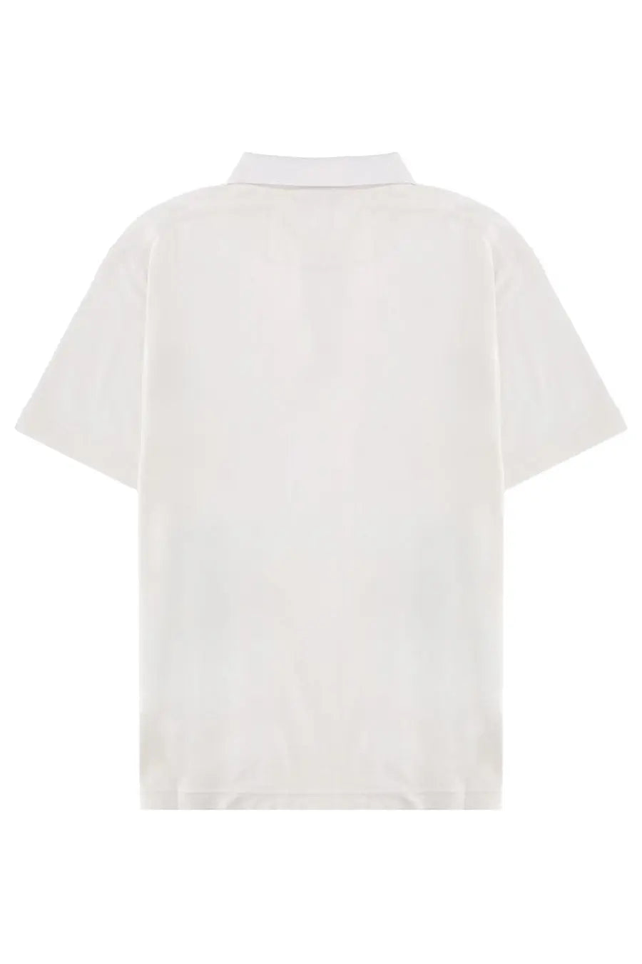 Stone Island men’s white short-sleeved polo shirt with classic collar and minimalist design in cotton material