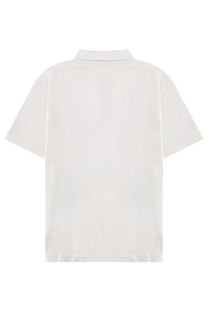 Stone Island men’s white short-sleeved polo shirt with classic collar and minimalist design in cotton material