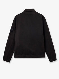 Stone Island Men's Raw Hand Wool Cotton Gabardine TC Si: Ghost Wool and Cotton Blend Jacket Black, view 2