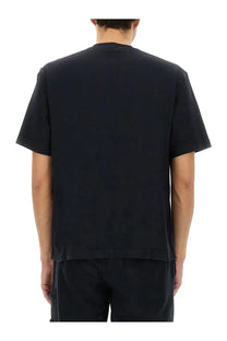 Stone Island men’s short-sleeved crew neck t-shirt in black cotton for casual wear