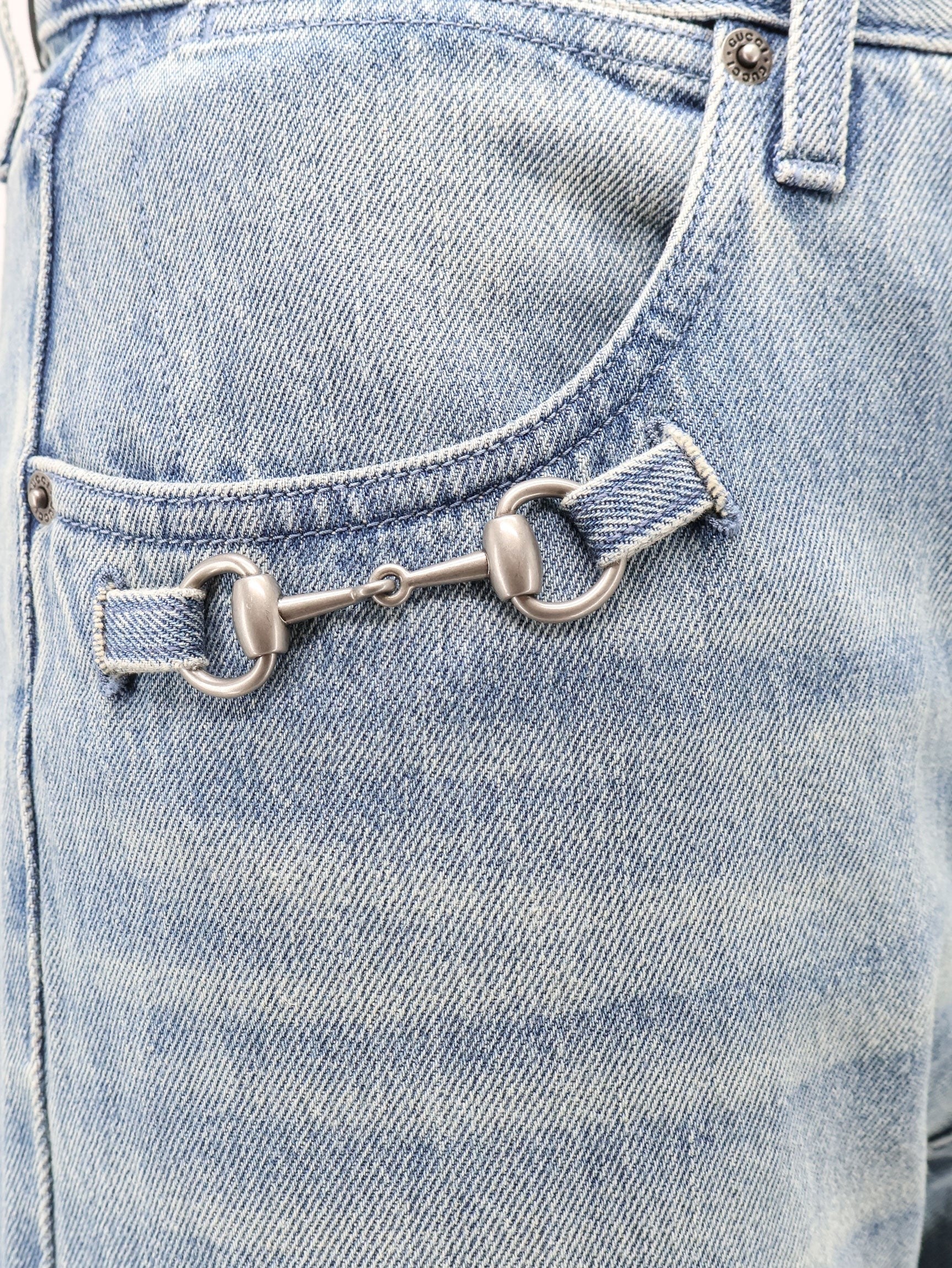 Gucci Men's Stonewashed Cotton Denim Jeans Blue