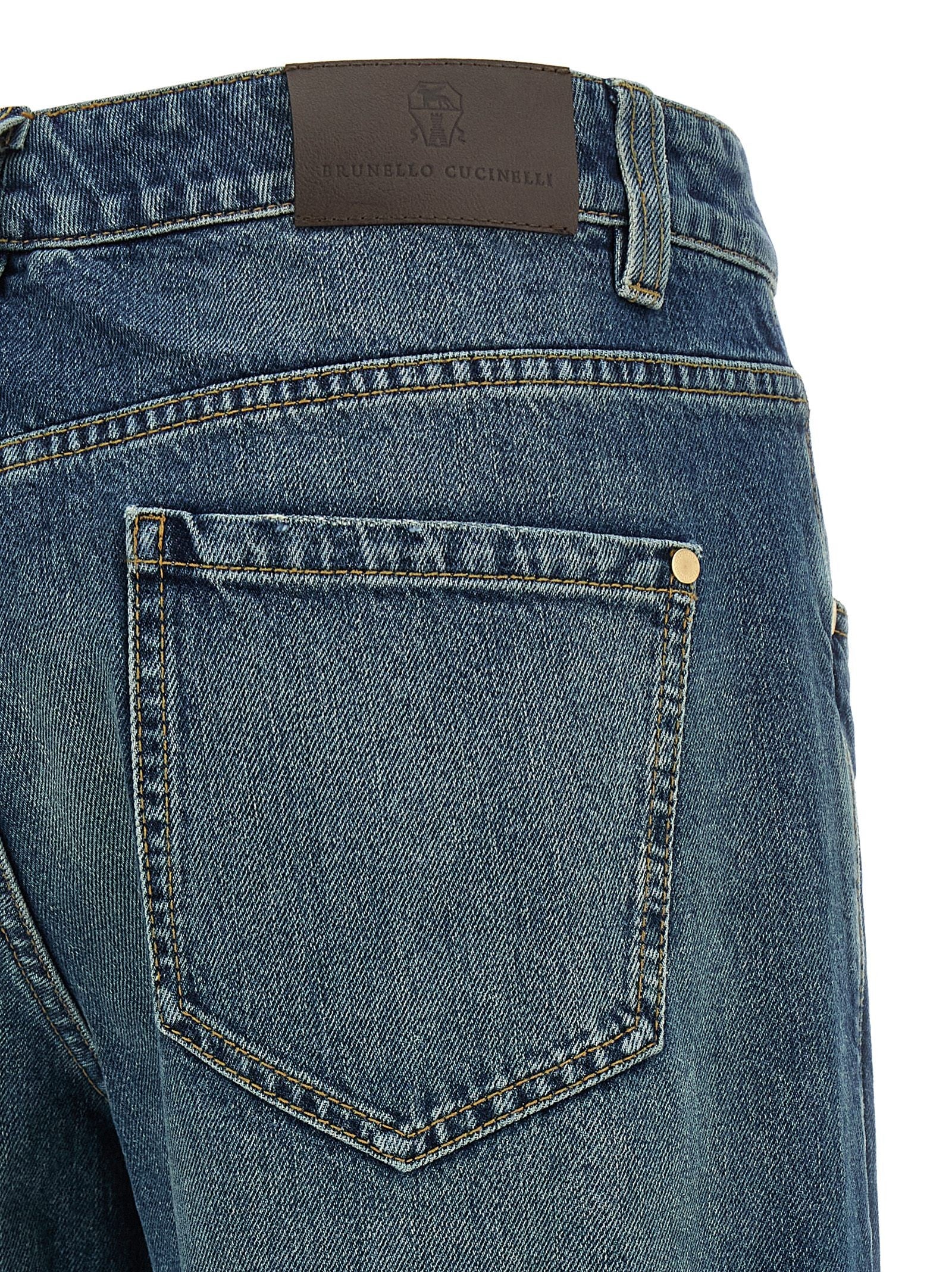 Brunello Cucinelli Stonewashed Denim Jeans Blue