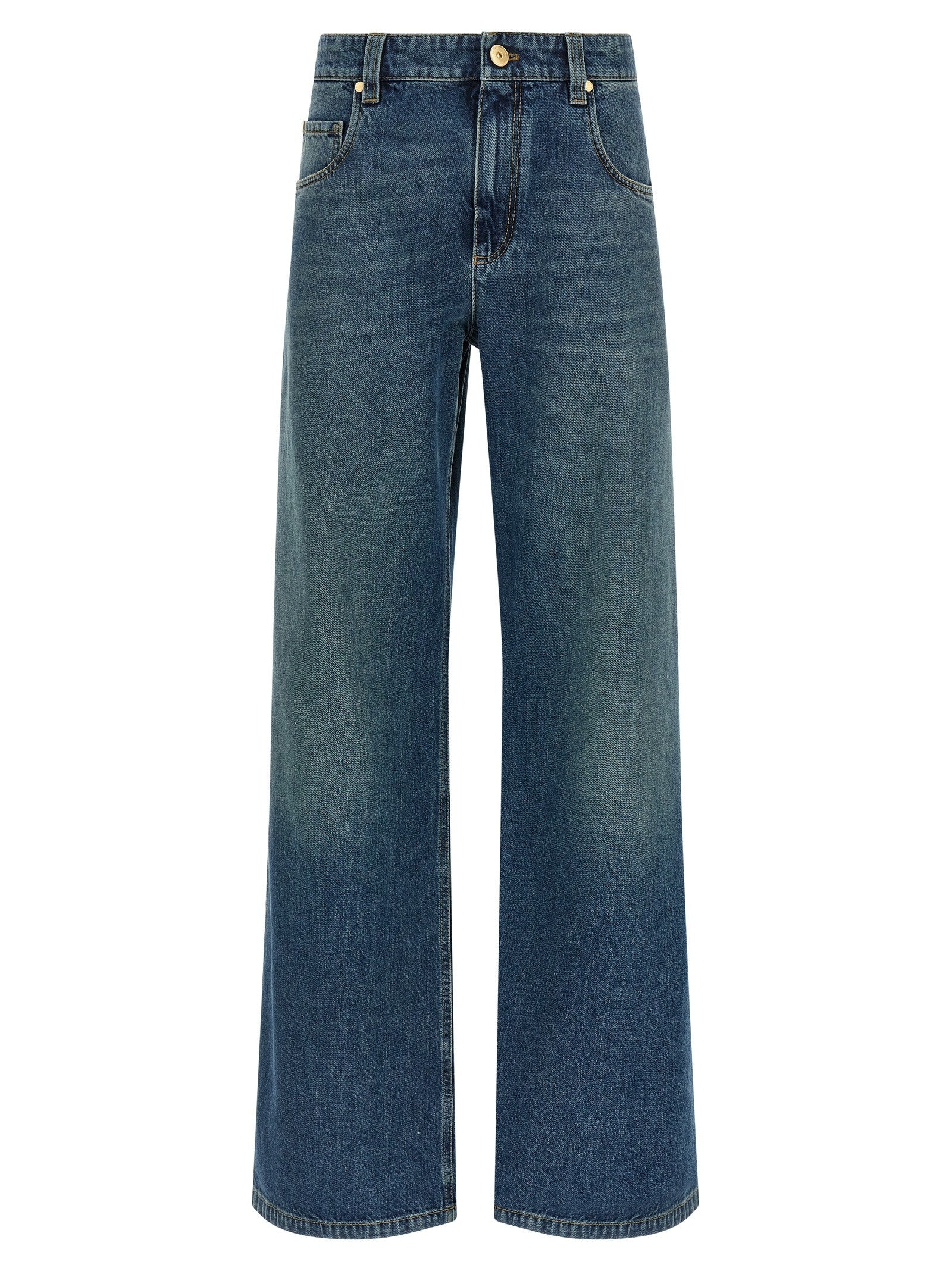 Brunello Cucinelli Stonewashed Denim Jeans Blue