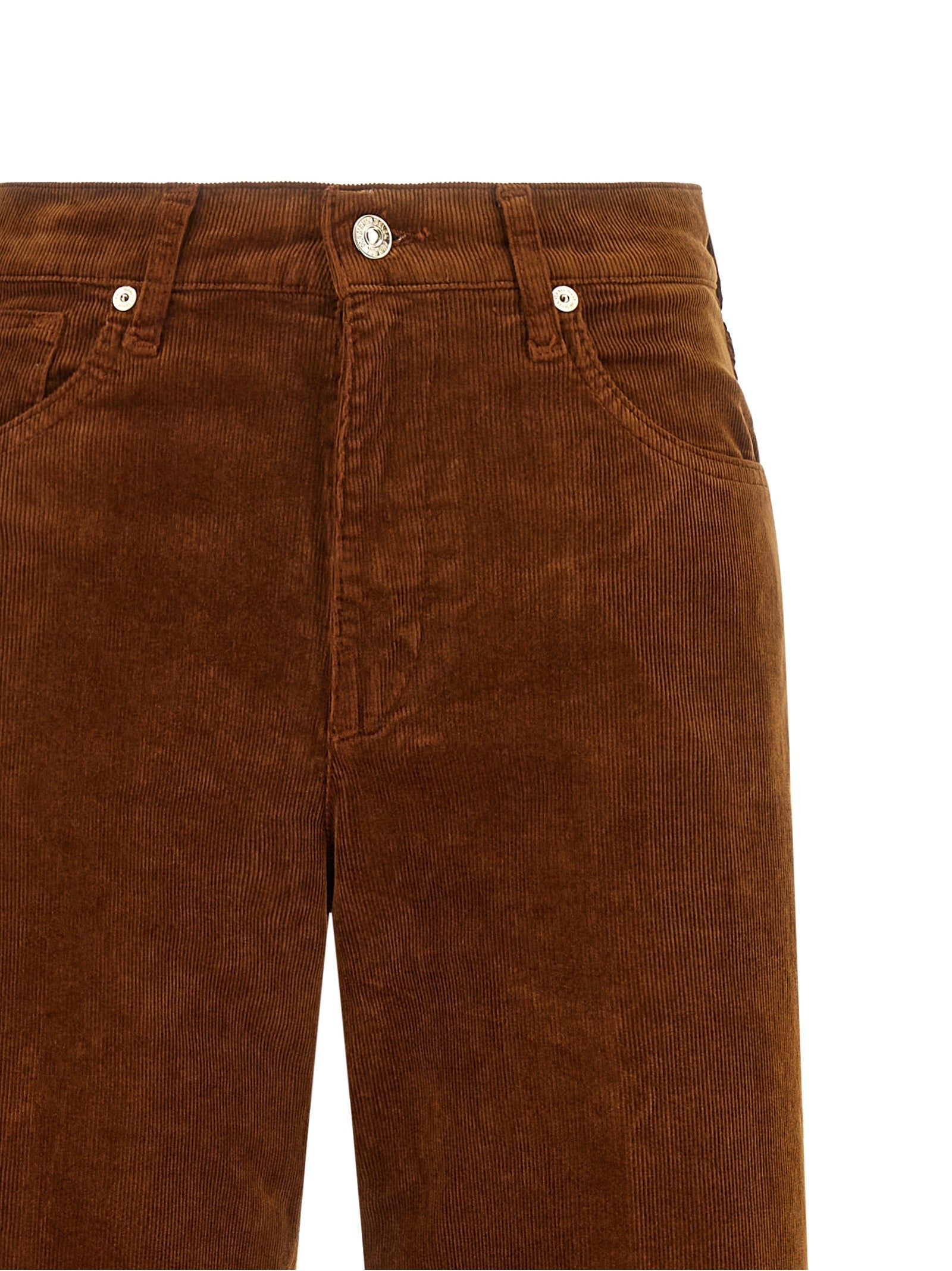 7 For All Mankind Stovepipe Straight Velvet Pants Brown