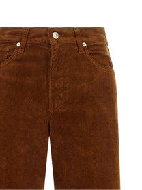 7 For All Mankind Stovepipe Straight Velvet Pants Brown