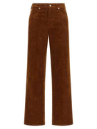 7 For All Mankind Stovepipe Straight Velvet Pants Brown