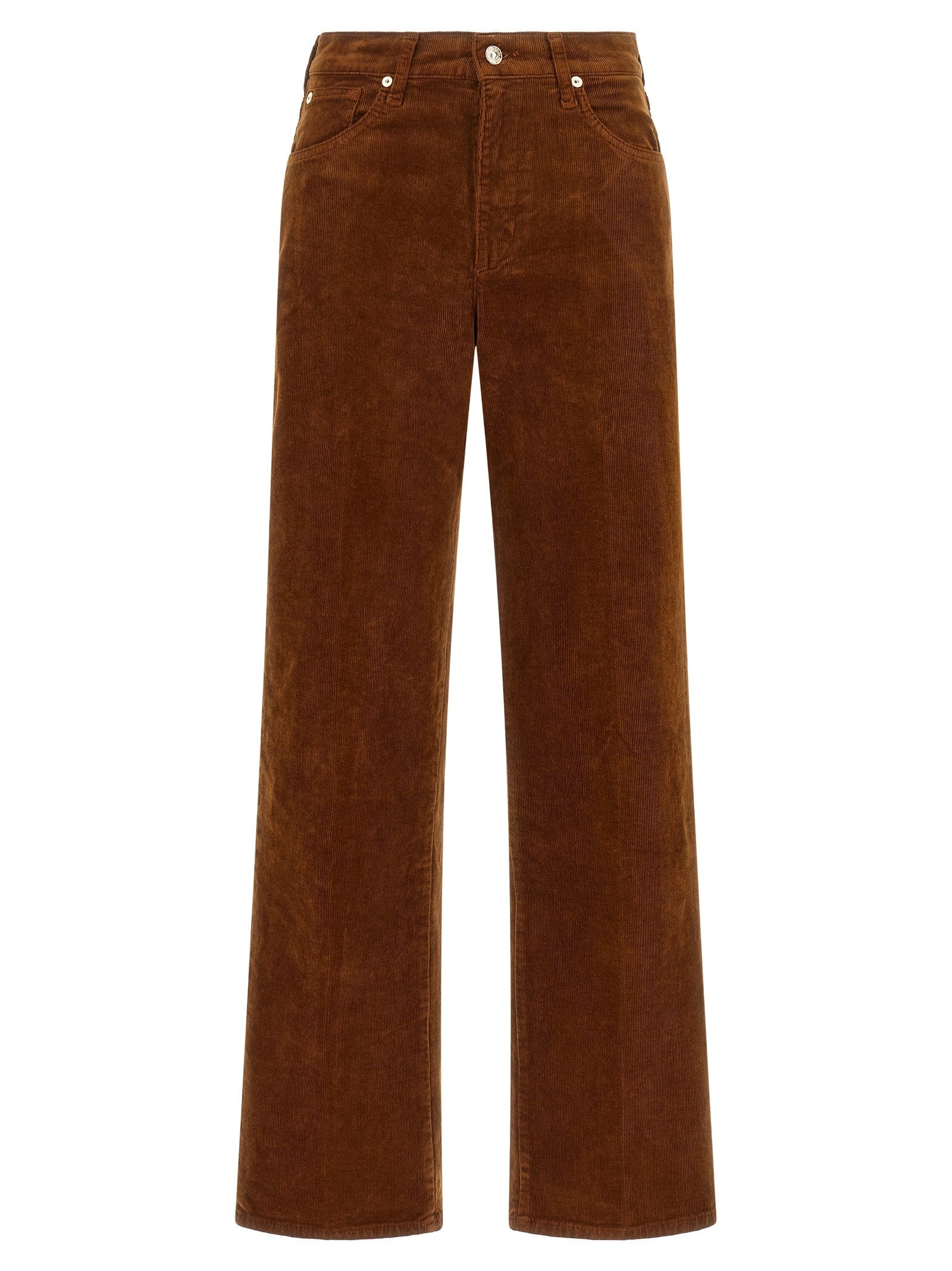 7 For All Mankind Stovepipe Straight Velvet Pants Brown