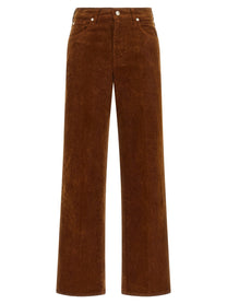 7 For All Mankind Stovepipe Straight Velvet Pants Brown