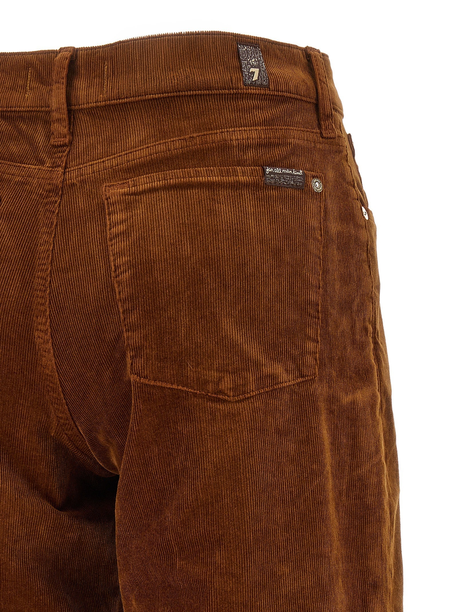 7 For All Mankind Stovepipe Straight Velvet Pants Brown