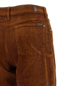 7 For All Mankind Stovepipe Straight Velvet Pants Brown