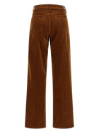 7 For All Mankind Stovepipe Straight Velvet Pants Brown, view 2
