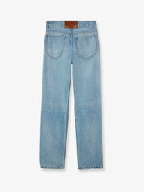 Celine Women's Straight Cotton Denim Jeans Blue, view 2