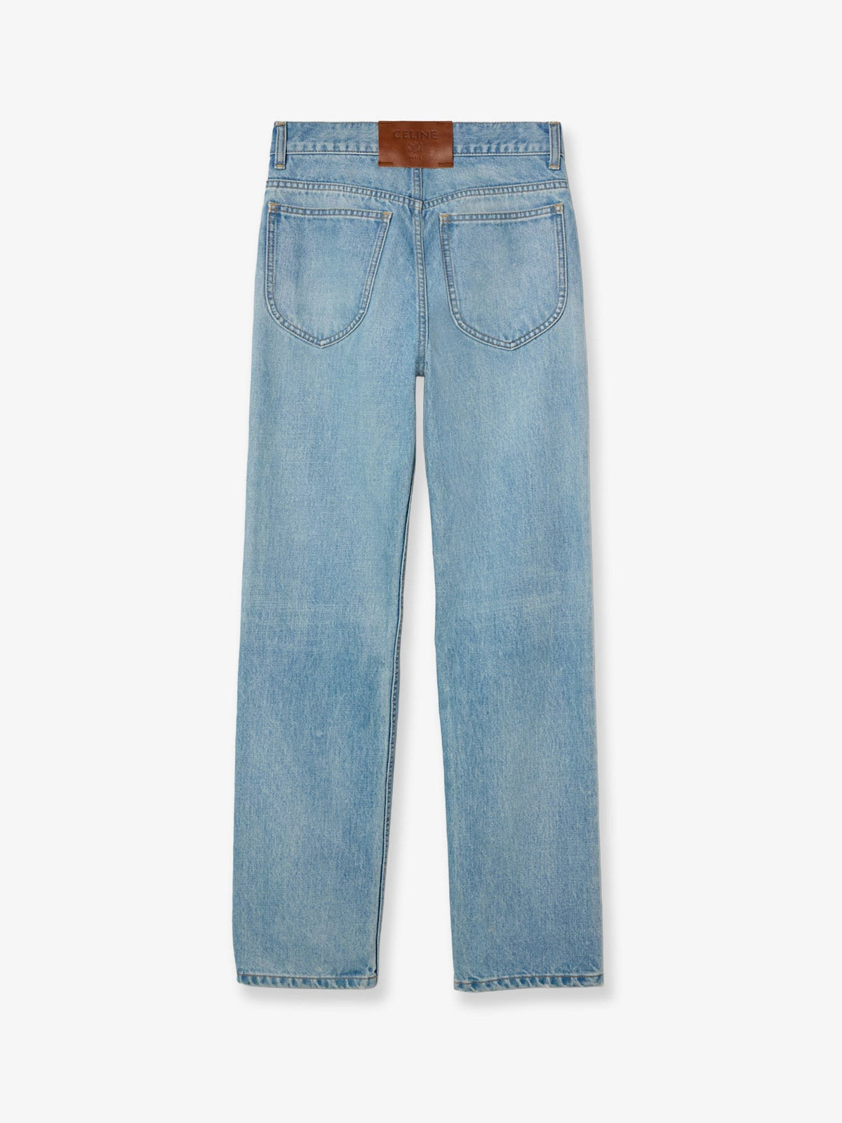 Celine Women's Straight Cotton Denim Jeans Blue, view 2