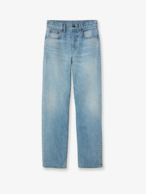 Celine Women's Straight Cotton Denim Jeans Blue