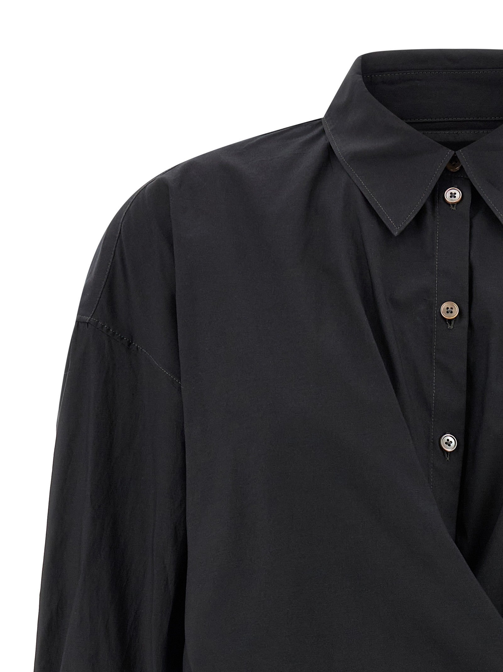 Lemaire Straight Collar Twisted Shirt Black