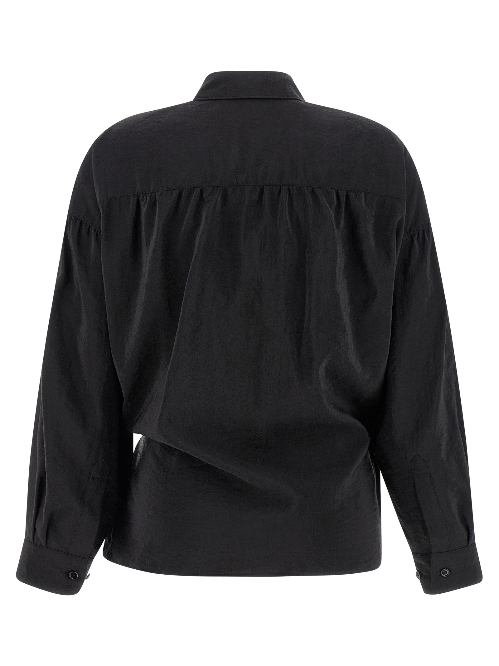 Lemaire Straight Collar Twisted Shirt Black
