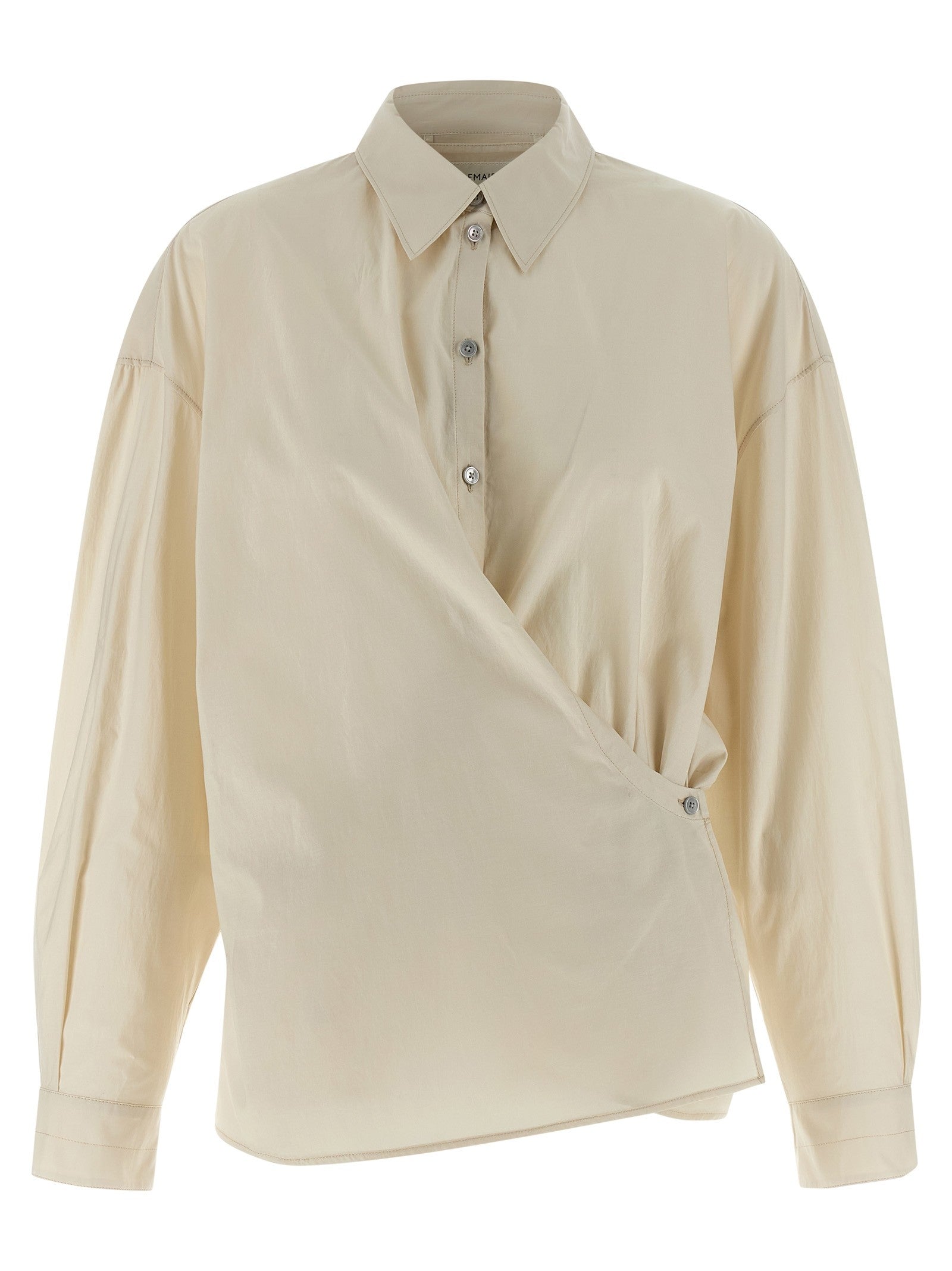 Lemaire Straight Collar Twisted Shirt Beige