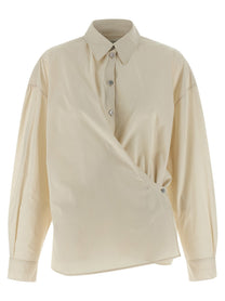 Lemaire Straight Collar Twisted Shirt Beige