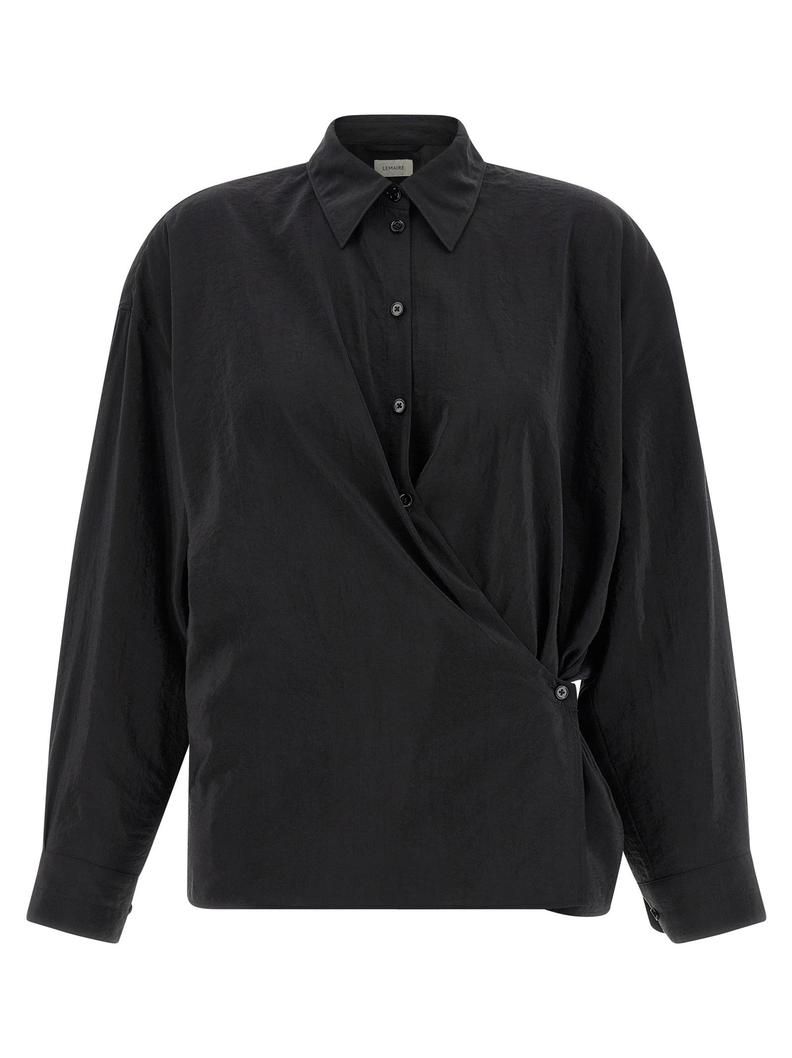 Lemaire Straight Collar Twisted Shirt Black