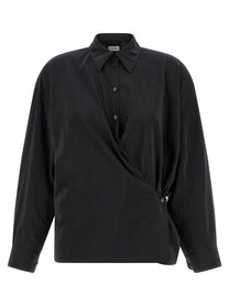 Lemaire Straight Collar Twisted Shirt Black