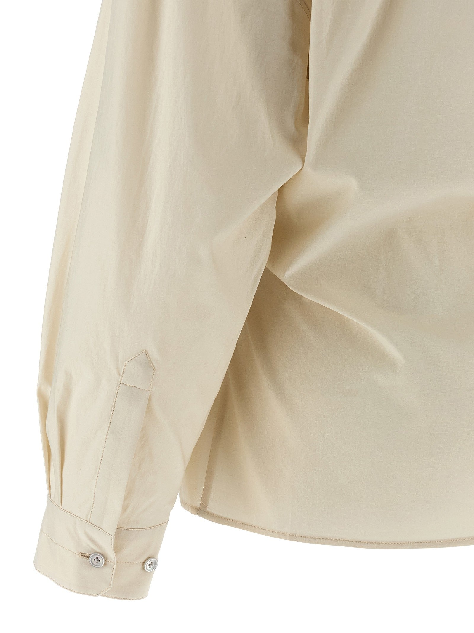 Lemaire Straight Collar Twisted Shirt Beige