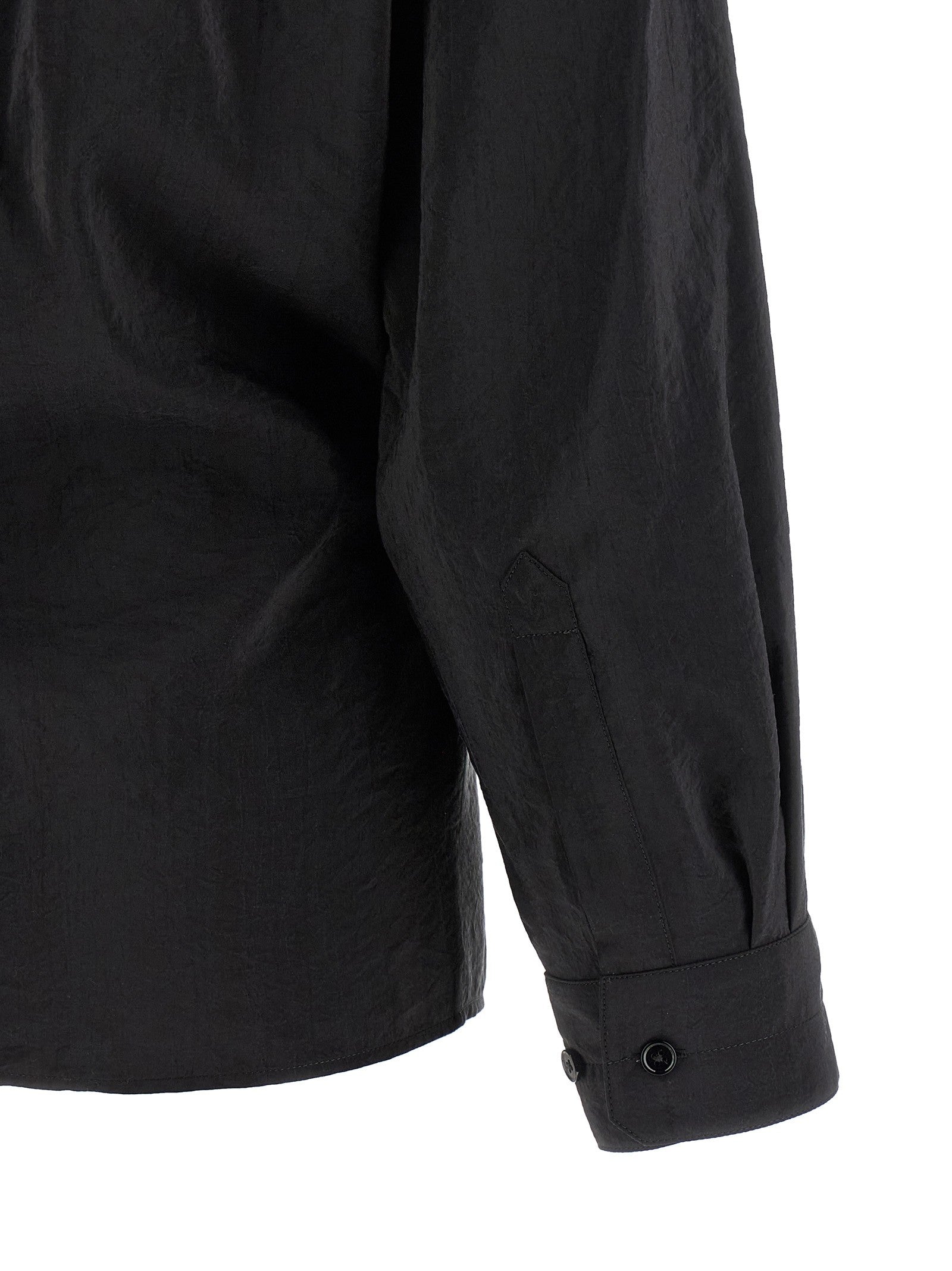 Lemaire Straight Collar Twisted Shirt Black