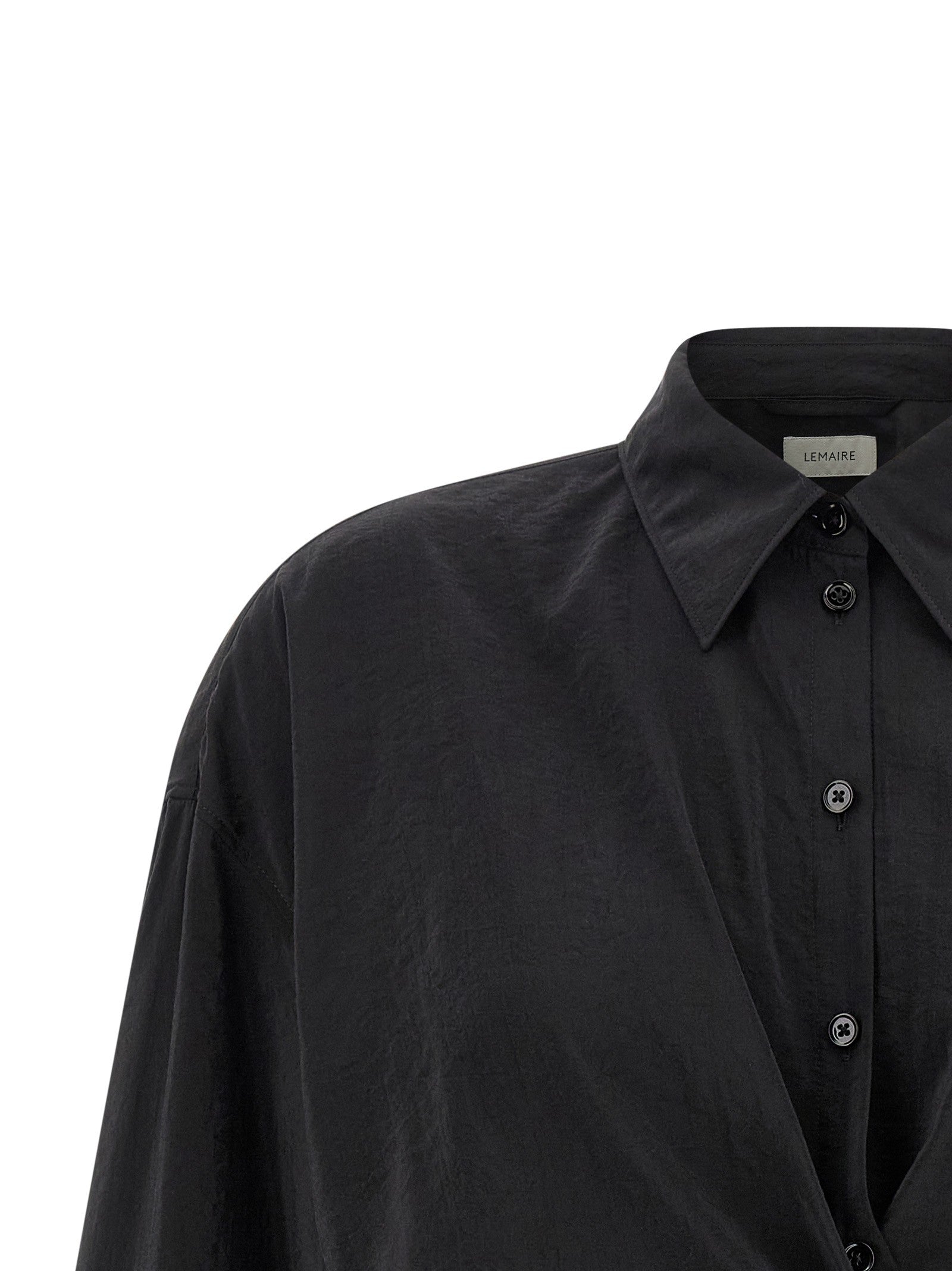 Lemaire Straight Collar Twisted Shirt Black