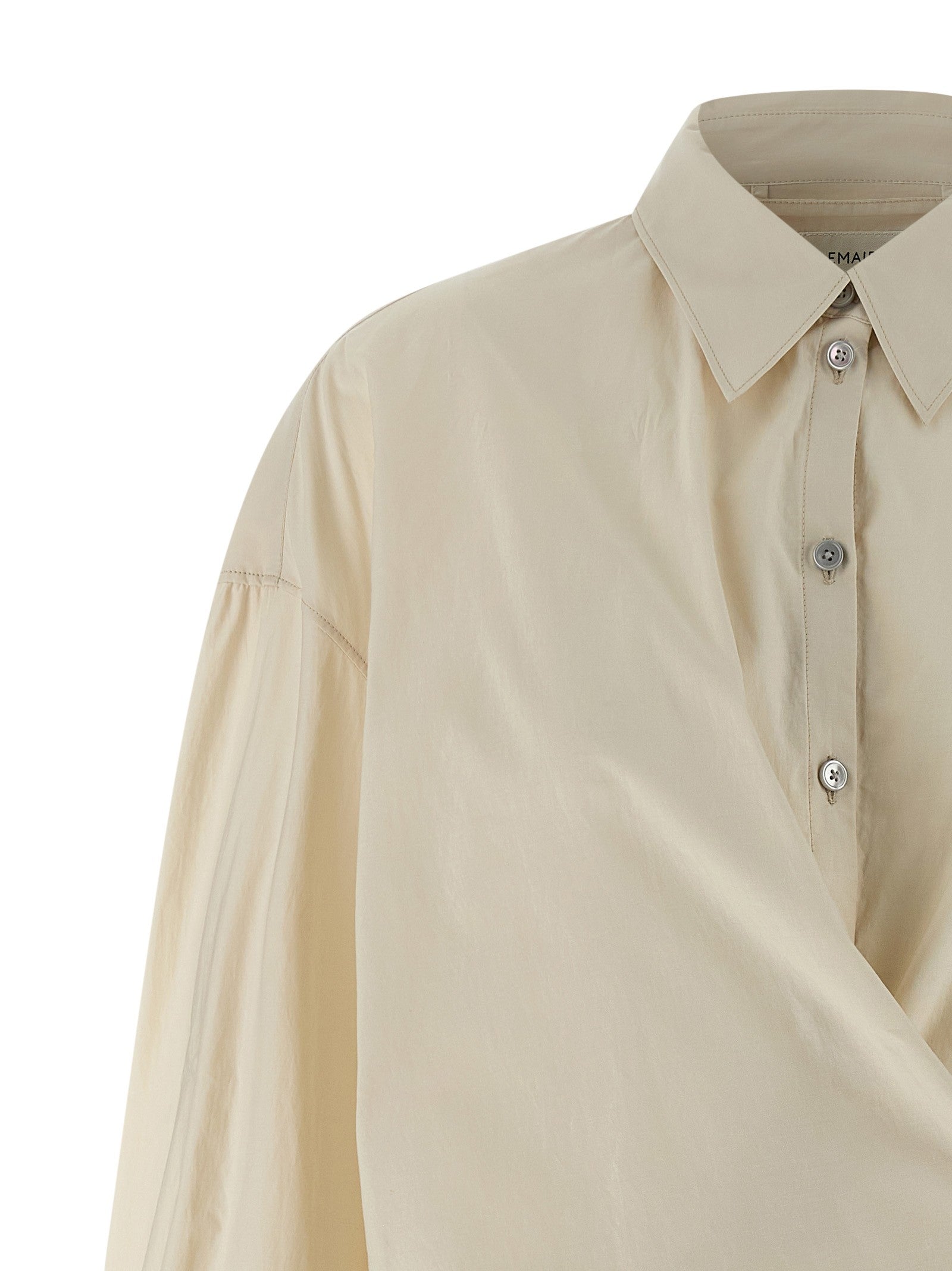Lemaire Straight Collar Twisted Shirt Beige
