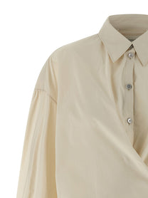 Lemaire Straight Collar Twisted Shirt Beige