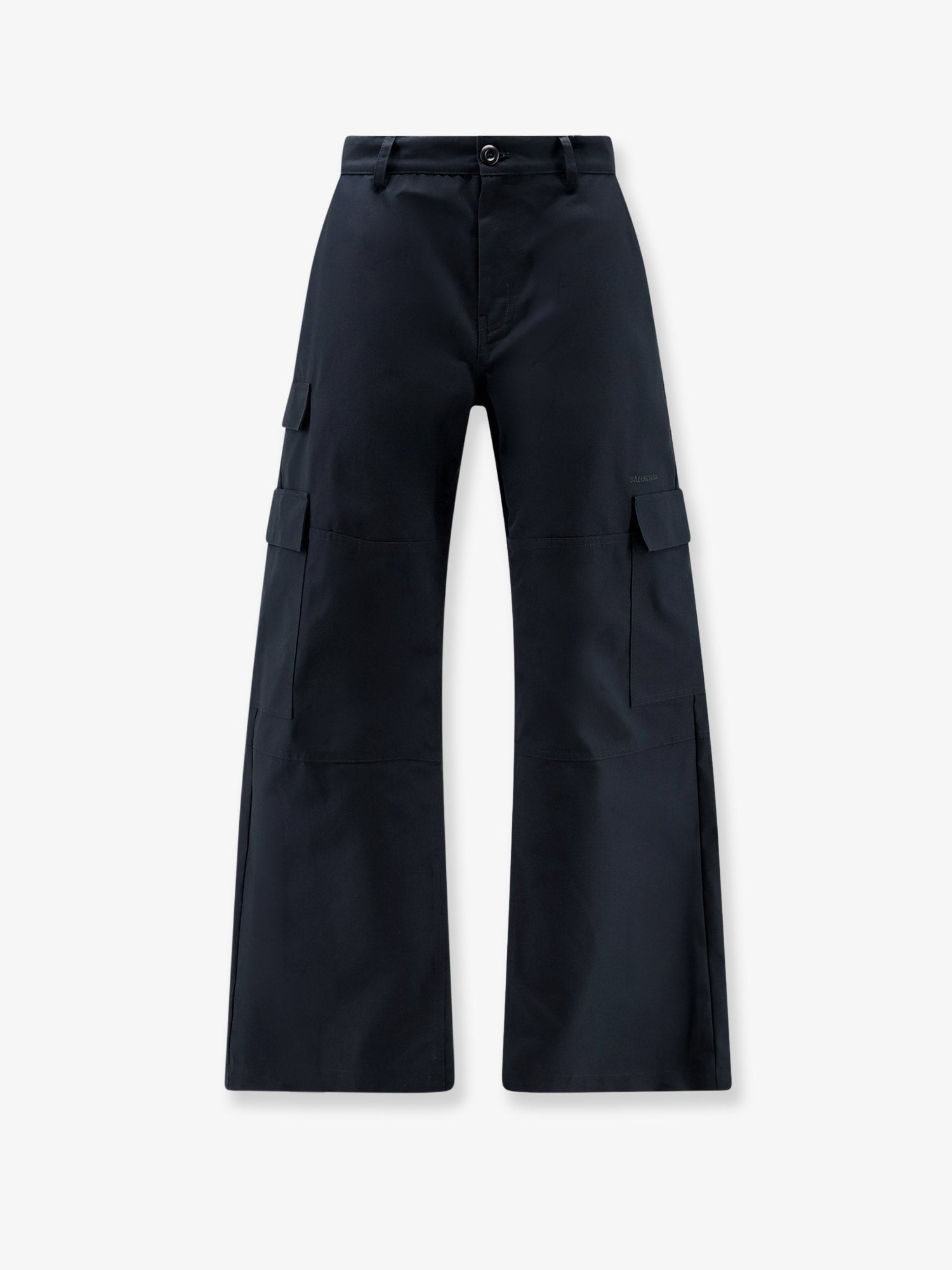 Balenciaga Men's Straight Fit Cargo Cotton Trousers Grey