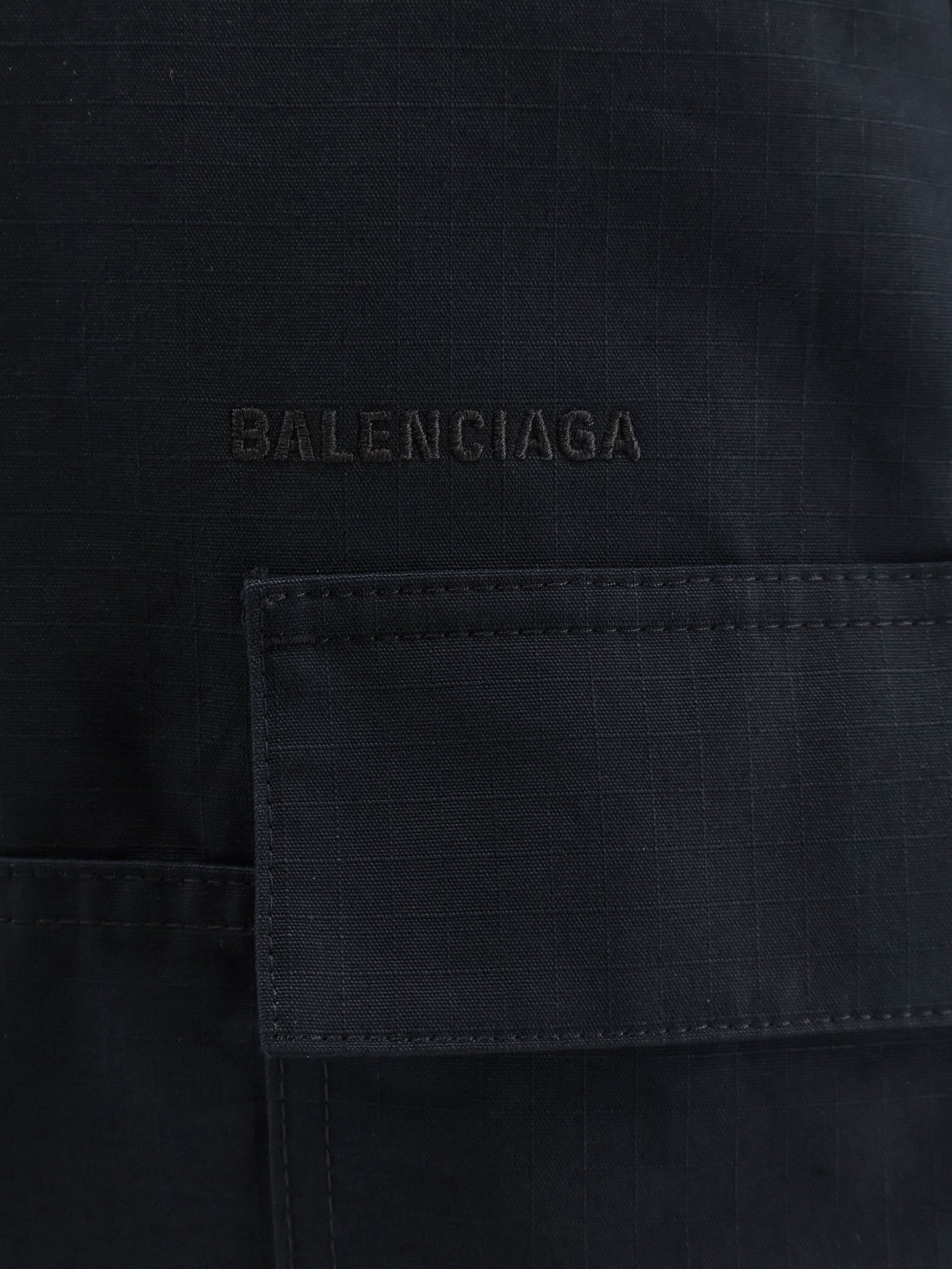 Balenciaga Men's Straight Fit Cargo Cotton Trousers Grey