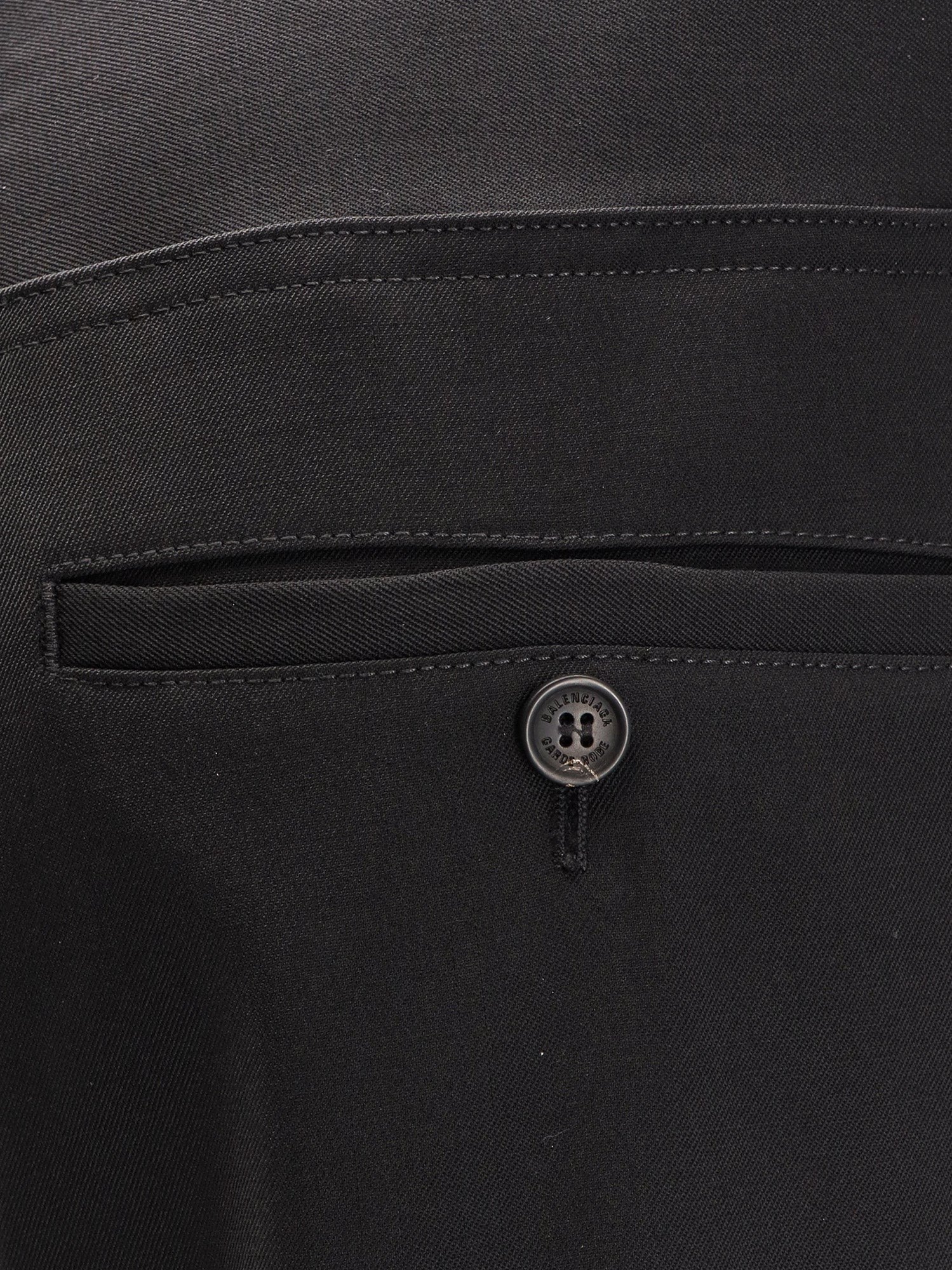 Balenciaga Men's Straight Fit Cotton Trousers Black