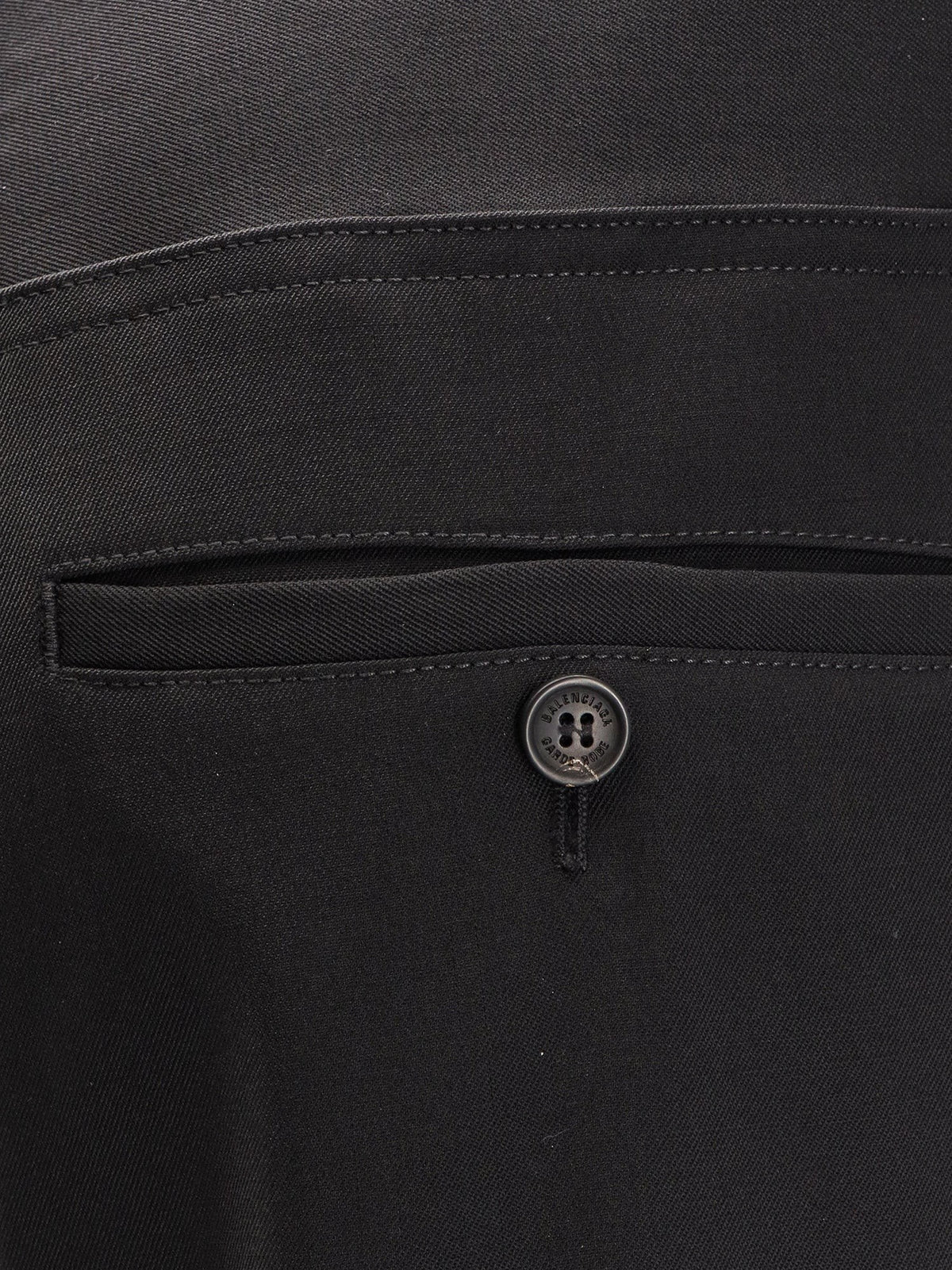 Balenciaga Men's Straight Fit Cotton Trousers Black, view 5