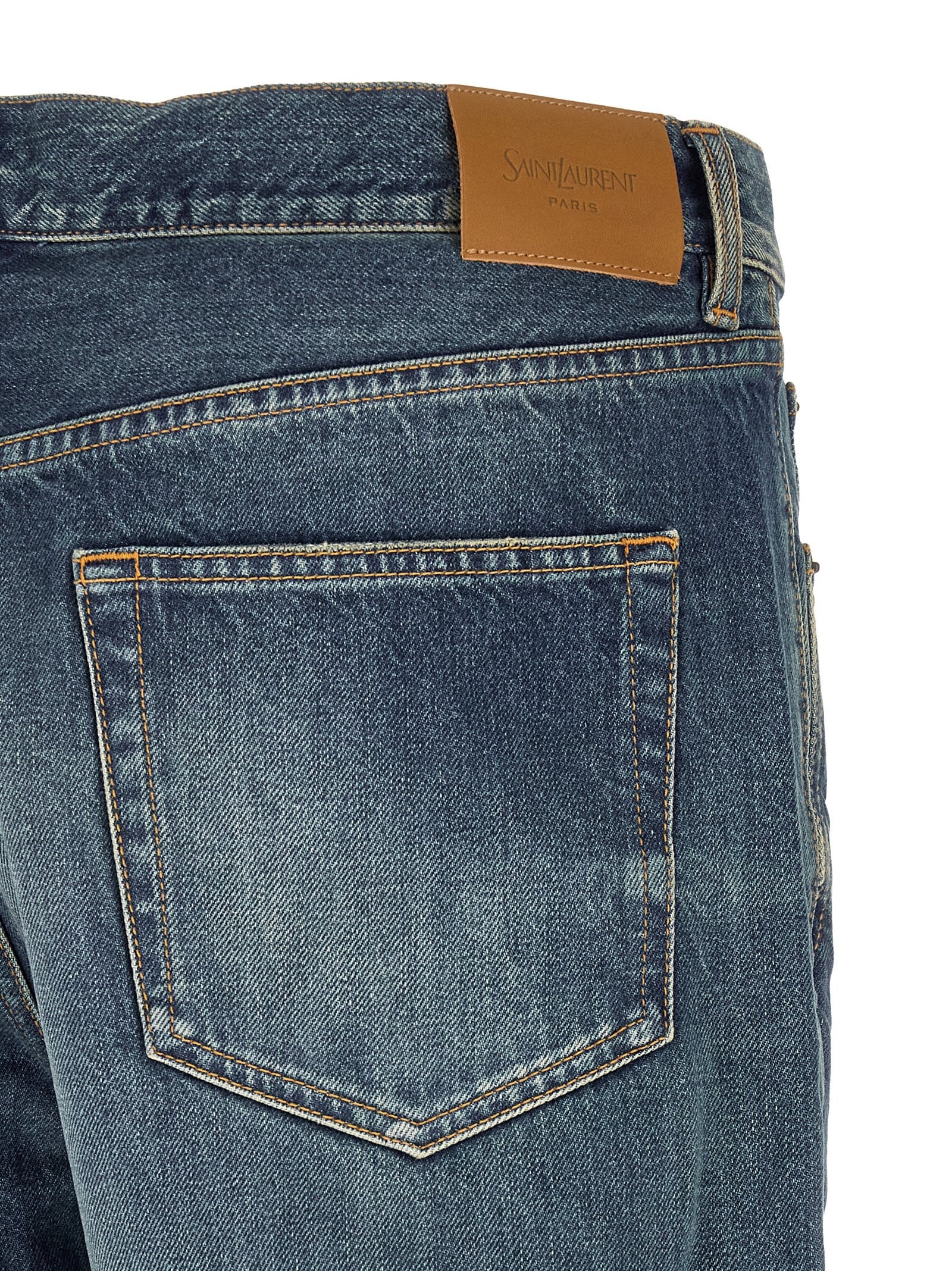 Saint Laurent Straight Leg Jeans Blue