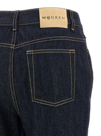 Alexander McQueen Straight Leg Jeans Blue