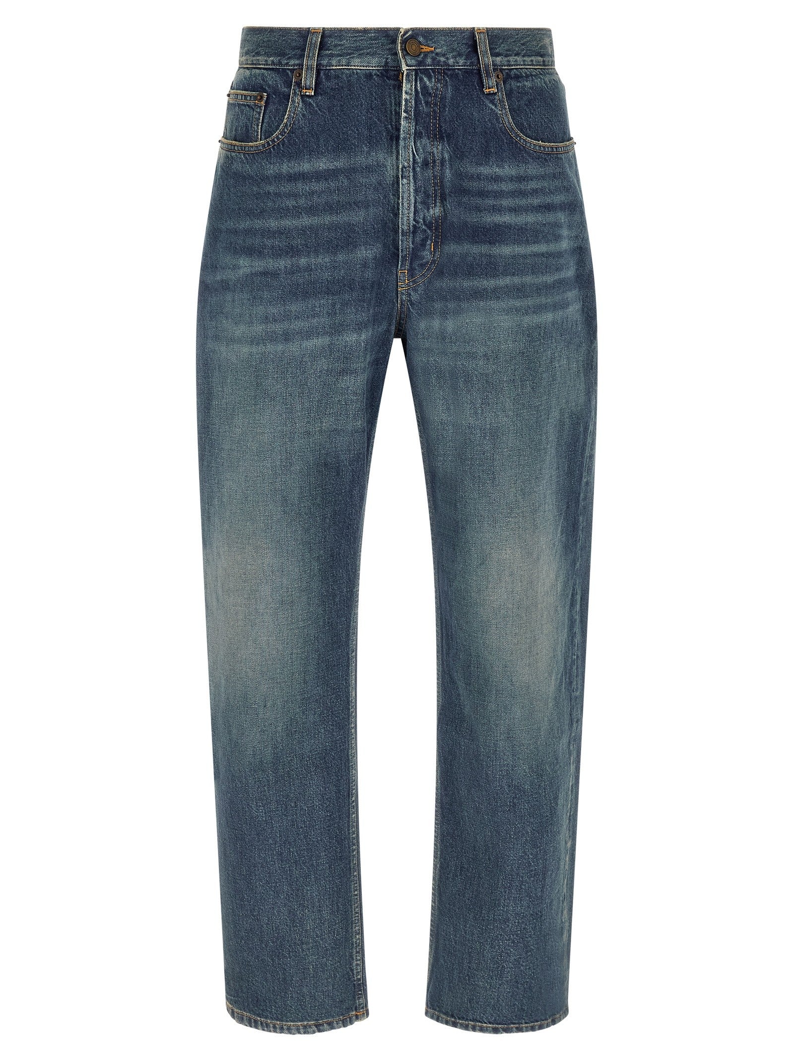 Saint Laurent Straight Leg Jeans Blue