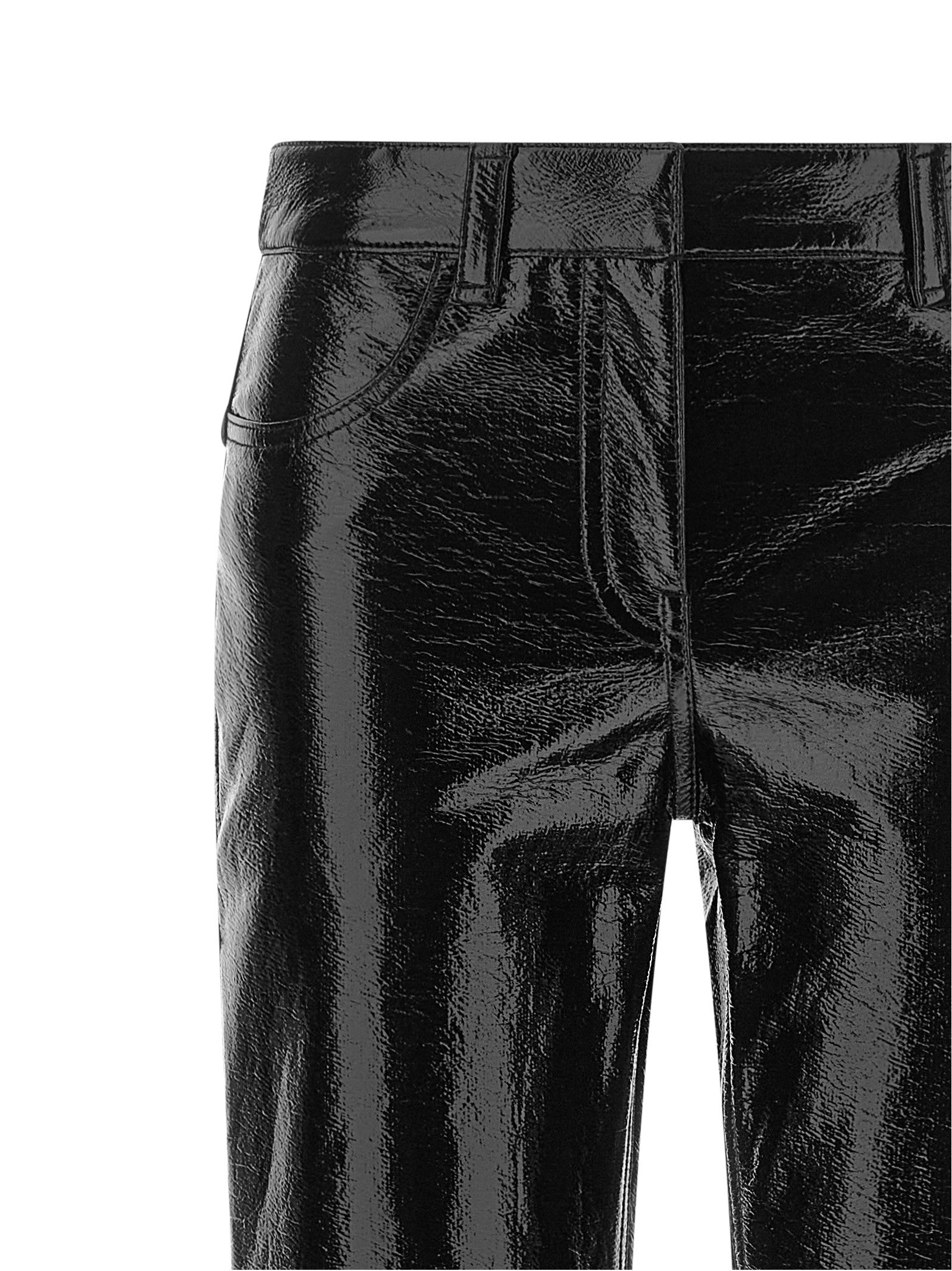 courrèges Straight Vinyl Pants Black