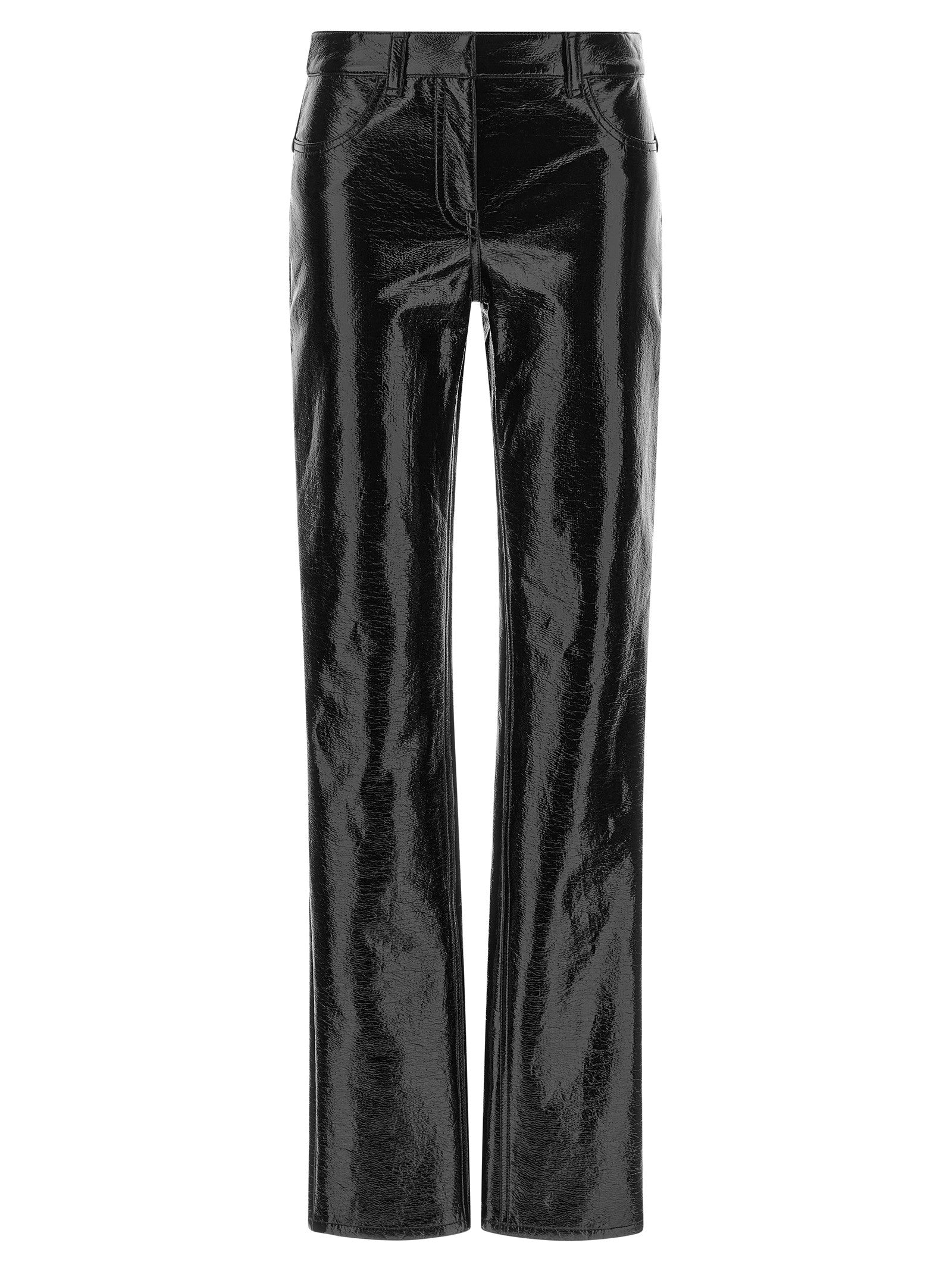 courrèges Straight Vinyl Pants Black