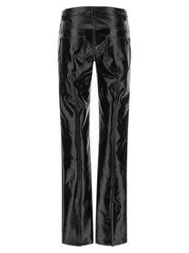 courrèges Straight Vinyl Pants Black