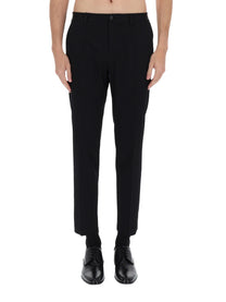 Dolce &amp; Gabbana Men's Straight Wool Pants Black