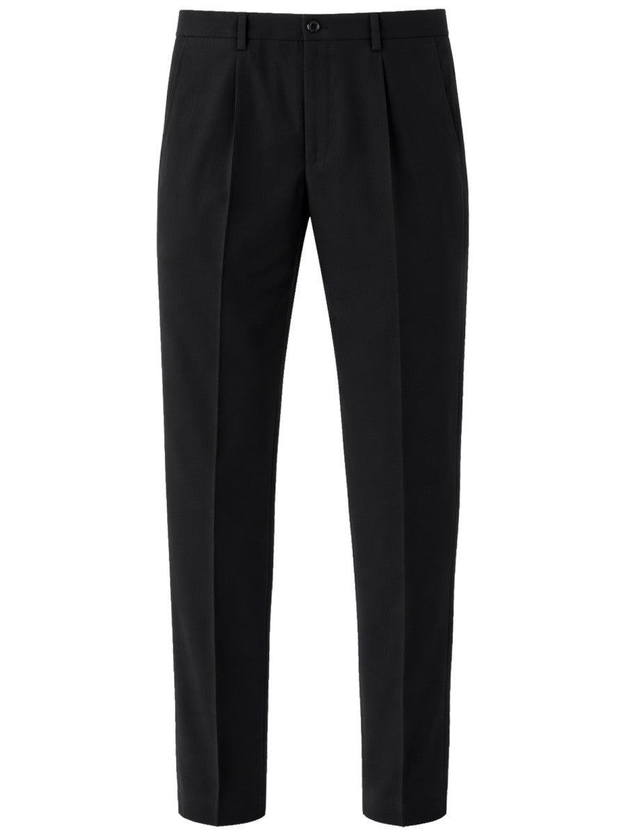 Dolce &amp; Gabbana Men's Straight Wool Pants Black
