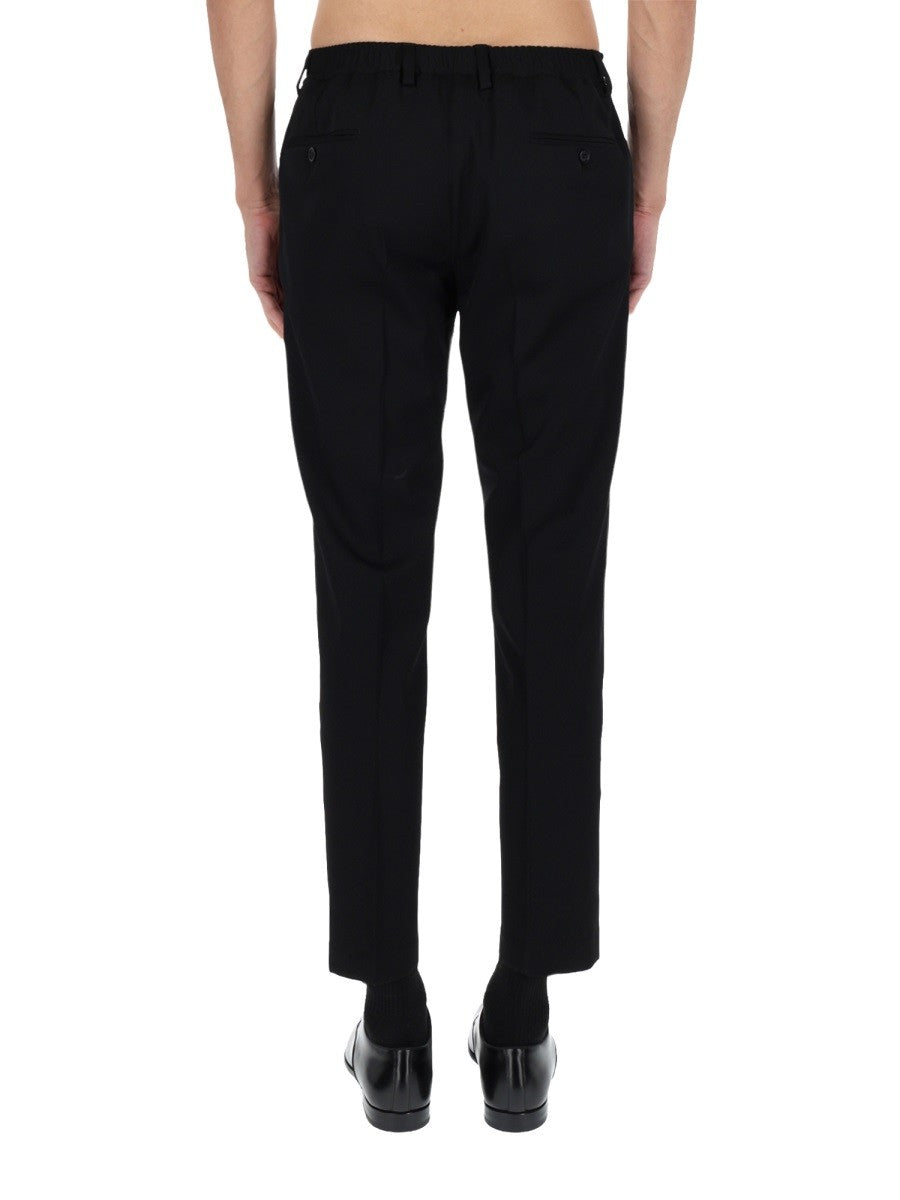 Dolce &amp; Gabbana Men's Straight Wool Pants Black