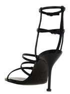 Alexander McQueen Strap Leather Sandals Black, view 3