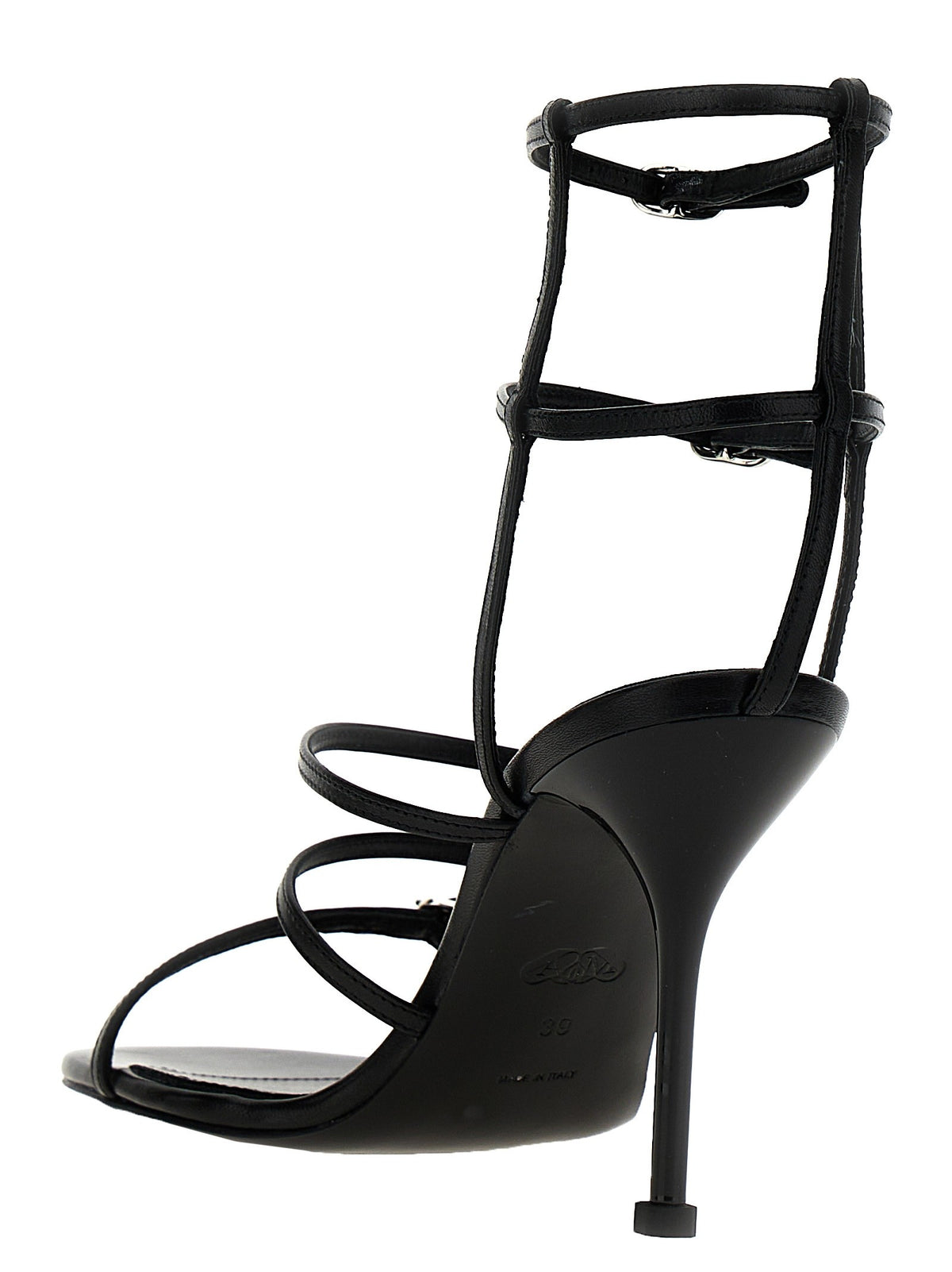 Alexander McQueen Strap Leather Sandals Black