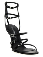 Alexander McQueen Strap Leather Sandals Black, view 2