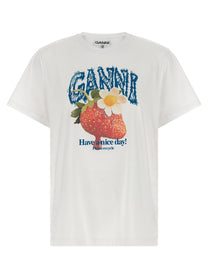 Ganni Strawberry Shirt White